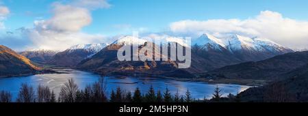 Die fünf Schwestern von Kintail mit Schnee Stockfoto