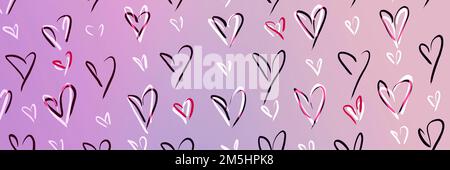 Abstrakte Illustration mit modernen Herzformen Stockfoto