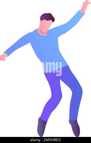 Mann tanzt Partyvektor. Happy Music People – Symbol. Disco männlich isoliert auf weißem Hintergrund Stock Vektor