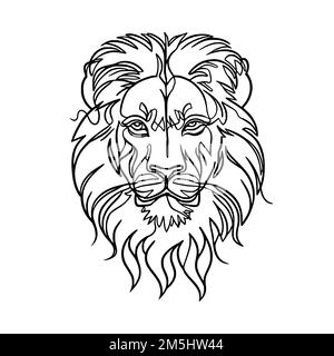 Durchgehende Linie - Löwenkopf, Mündungslinien-Kunstvektor Stock Vektor
