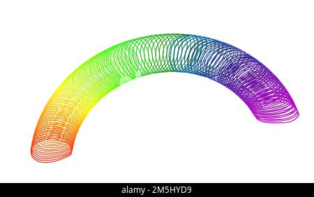 Die Quelle ist Regenbogen im Stil der 90s Jahre. Spielzeug. Retro-Spielzeug. Vektor-isolierte Darstellung auf weißem Hintergrund Stock Vektor