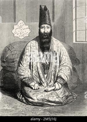 Porträt von Haji Mirza Abbas Iravani war ein iranischer Politiker, der als Großvizier des Qajar-Königs Mohammad Shah Qajar diente. Maschhad. Provinz Razavi Khorasan, Iran. Reise in Khorassan im N de Khanikof 1858 Stockfoto