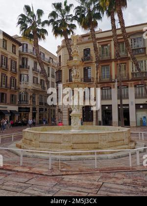 Fuente de Génova, Genua-Brunnen, Plaza de la Constitución, Malaga, Spanien, Europa Stockfoto