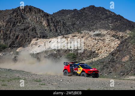 201 LOEB Sébastien (Fra), LURQUIN Fabian (Bel), Bahrain RAID Extreme, BRX, Prodrive Hunter, Auto, FIA W2RC, Action during the Private Test of the Dakar 2023, vom 28. Bis 29. Dezember 2022 in der Nähe von Yanbu, Saudi-Arabien - Photo Florent Gooden / DPPI Stockfoto