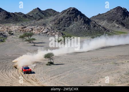 #201 LOEB Sébastien (Fra), LURQUIN Fabian (Bel), Bahrain RAID Extreme, BRX, Prodrive Hunter, Auto, FIA W2RC, Action during the Private Test of the Dakar 2023, vom 28. Bis 29. Dezember 2022 nahe Yanbu, Saudi Arabien Stockfoto