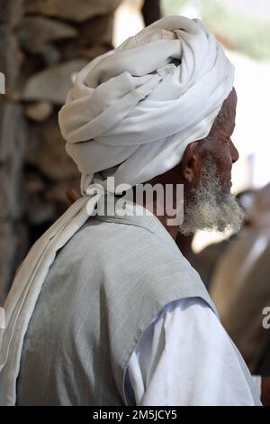 Eritreischer Kamelhändler auf dem Keren Markt Stockfoto