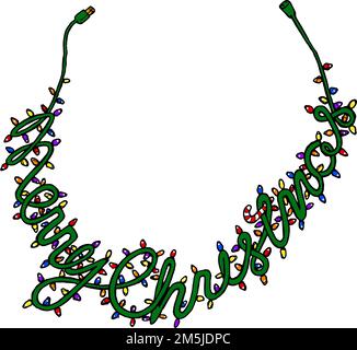 Weihnachtsbeleuchtung Frohe weihnachten Stock Vektor