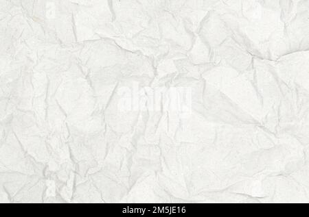 Zerknitterte weiße Papier Textur Hintergrund Stockfoto