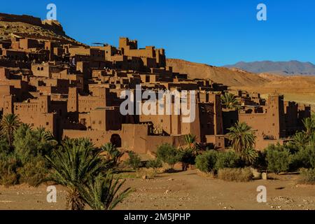 Nordafrika. Marokko. Ksar d'Ait Ben Haddou im Atlasgebirge Marokkos. UNESCO-Weltkulturerbe seit 1987 Stockfoto