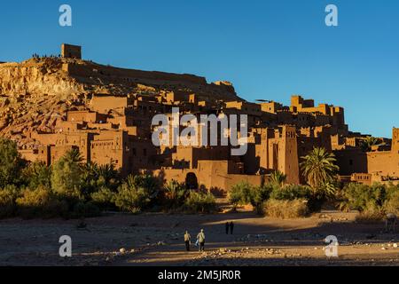 Nordafrika. Marokko. Ksar d'Ait Ben Haddou im Atlasgebirge Marokkos. UNESCO-Weltkulturerbe seit 1987 Stockfoto