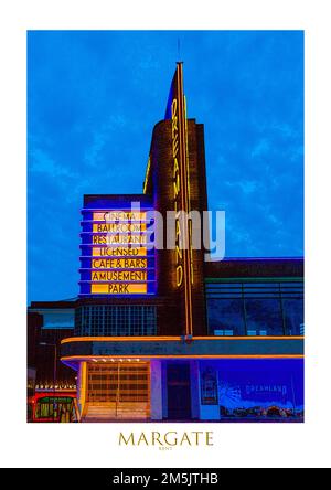 Serie von zwölf Plakaten bekannter Thanet-Gebäude Stockfoto