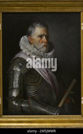 Luis de Requesens y Zuñiga (1528-1576). Spanischer Militär und Politiker. Befehlshaber des Ordens von Santiago in Kastilien und Generalgouverneur der Niederlande. Porträt. Öl auf Leinwand von Francisco Jover y Casanova (1836-1890), 1882. Armeemuseum. Toledo, Spanien. (Ausgeliehen vom Prado Museum, Spanien). Stockfoto