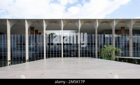 Architektonische Details des Palácio Itamaraty (Itamaraty-Palast), Hauptquartier des brasilianischen Außenministeriums Stockfoto