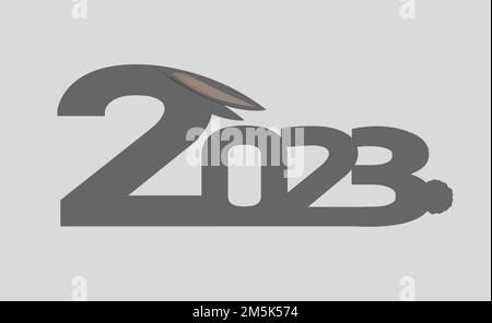 2023 Jahre Kaninchen, chinesisches Neujahr Stock Vektor