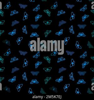 Sommer Schmetterling Nahtloses Tierlinienmuster zum Einpacken von Papier und Kinderbekleidung Druck und Stoffe und Bettwäsche sowie festliche Verpackung. Hoch Stockfoto