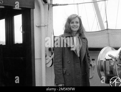 GRETA GARBO kam im Januar 1936 zu einem Urlaub in Schweden an Stockfoto