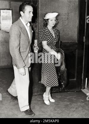 Humphrey Bogart und bald auch Frau Mayo Methot 1938 Stockfoto