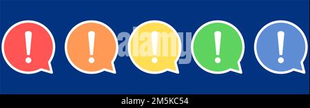 Symbolgruppe mit Ausrufezeichen. Warnsymbolgruppe. Stock Vektor