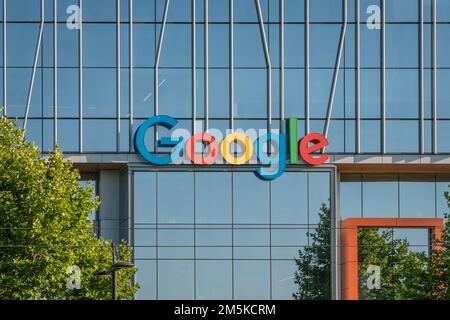 Seattle, WA, USA-5. Juli 2021: Google-Hauptquartier im Viertel South Lake Union. Stockfoto