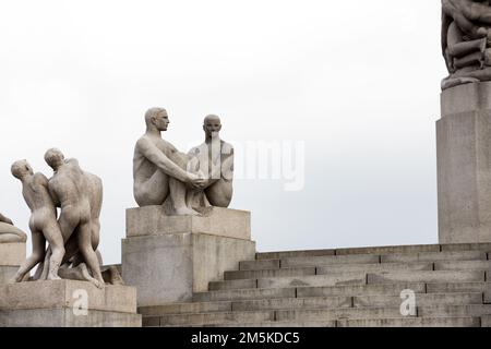 Skulpturen von Gustav Vigeland in Frogner Park, Oslo, Norwegen Stockfoto