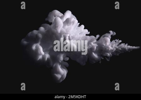 Nahaufnahme einer Farbwolke auf schwarzem Hintergrund. Stockfoto