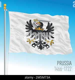 Preußen historische Flagge und Wappen, Deutschland Stock