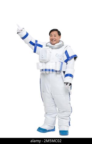 Ältere männliche Astronauten ausscheiden Stockfoto