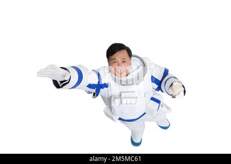 Ältere männliche Astronauten ausscheiden Stockfoto