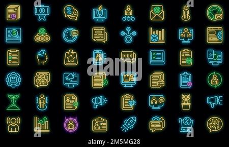 Symbol für Markenbotschafter. Outline Marke Botschafter Vektor-Symbol Neonfarbe auf schwarz Stock Vektor