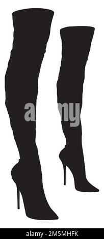 Long Boots Vector für Damen. Abbildung Auf Weißem Hintergrund. Eine Vektordarstellung Eines langen Schuhs. Stock Vektor