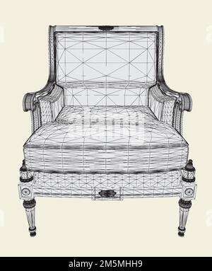 Antiker Sessel Vector. Abbildung Auf Weißem Hintergrund. Eine Vektordarstellung Eines Sessels. Stock Vektor