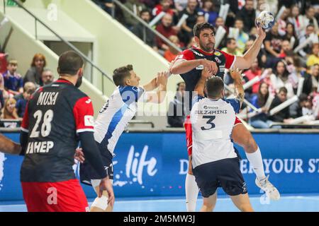 Luka Sebetic von Kroatien während eines freundlichen Handballspiels in der Mate Parlov Sport Hall in Pula, Kroatien, am 29. Dezember 2022. Foto: Srecko Niketic/PIXSELL Stockfoto