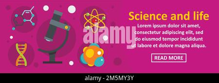 Wissenschaft und Leben Banner horizontales Konzept. Flache Illustration von Wissenschaft und Life Banner horizontale Vektor-Konzept für Web-Design Stock Vektor