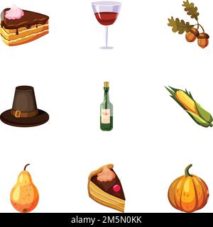 Herbstfest Ikonen gesetzt. Cartoon Illustration von 9 Herbst Festival Vektor-Icons für Web Stock Vektor