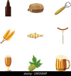 Oktoberfest-Ikonen-Set. Cartoon Illustration von 9 Oktoberfest Vektor-Icons für Web Stock Vektor