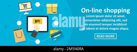 Online-Shopping-Banner horizontales Konzept. Flache Illustration des Online-Shopping-Banner horizontalen Vektor-Konzept für Web-Design Stock Vektor