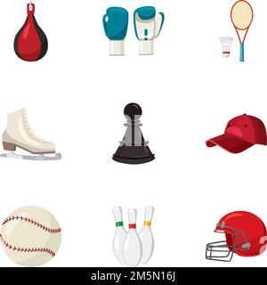 Sportsymbole eingestellt. Cartoon-Illustration von 9 Sport-Vektor-Symbole für Web Stock Vektor