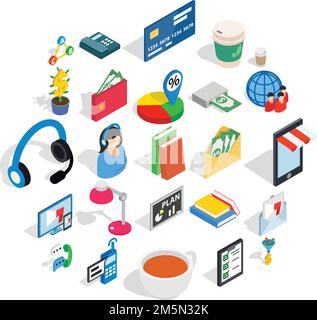 Business Communication Icons einstellen. Isometrische Satz mit 25 Business Communication Vector Icons für Web auf weißem Hintergrund Stock Vektor