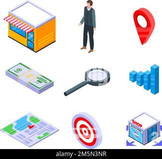 Franchise Symbole gesetzt. Isometrische eingestellt von Franchise Vector Icons für Web Design auf weißem Hintergrund Stock Vektor