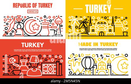 Türkei Land Banner ist. Umrisse der Türkei Land vektor Banner für Web Design Stock Vektor