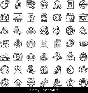 Franchise Symbole gesetzt. Umrisse der Franchise Vector Icons für Web Design auf weißem Hintergrund Stock Vektor