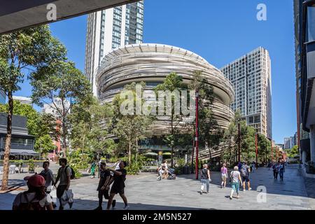 Das von Kengo Kuna entworfene Exchange-Gebäude am Darling Square, Sydney, New South Wales, Australien, am 28. Dezember 2022 Stockfoto