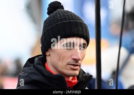 Ex-Skispringer und Eurosport-Skisprungexperte Martin SCHMITT. Einzelbild, abgeschnittenes Einzelmotiv, Hochformat, Hochformat. Skispringen, 71. International Four Hills Tournament 2022/23, Eröffnungsveranstaltung in Oberstdorf, Qualifikation am 28. Dezember 2022. AUDI ARENA. ? Stockfoto