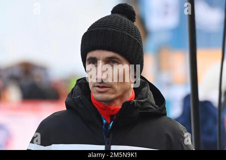 Ex-Skispringer und Eurosport-Skisprungexperte Martin SCHMITT. Einzelbild, abgeschnittenes Einzelmotiv, Hochformat, Hochformat. Skispringen, 71. International Four Hills Tournament 2022/23, Eröffnungsveranstaltung in Oberstdorf, Qualifikation am 28. Dezember 2022. AUDI ARENA. ? Stockfoto