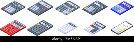 Rechnersymbole festgelegt. Isometrischer Satz von Rechnervektor-Symbolen für Webdesign isoliert auf weißem Hintergrund Stock Vektor