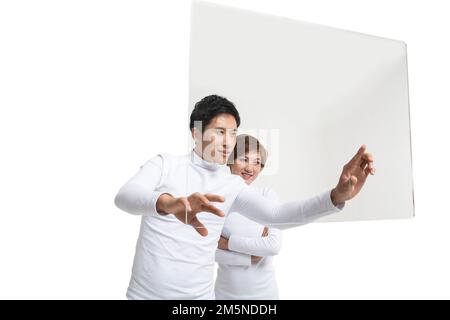 Ein Zelt, um die Wissenschaft und Technologie des Familienlebens zu nehmen Stockfoto