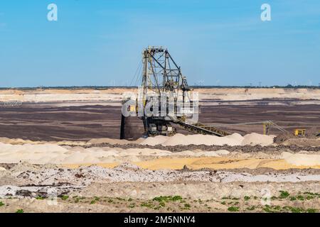 Absetzer im Braunkohlebergwerk Welzow-Sued, Niederlausitz, Spree-Neisse, Brandenburg Stockfoto