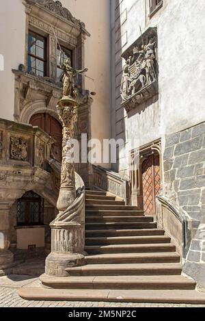 Altes Rathaustreppe, Untermarkt, Görlitz, Görlitz, Deutschland Stockfoto
