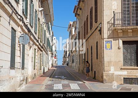 Altstadt von Mahon, Port de Mao, Menorca, Balearen, Balearen, Mittelmeer, Spanien Stockfoto