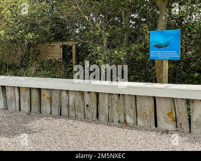 Hvalkaebehegn ved Hvalfangergarden, Walknochenzaun, Romo Island, Dänemark Stockfoto